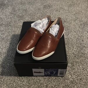 Frye Brown and White Loafers Slip-Ons